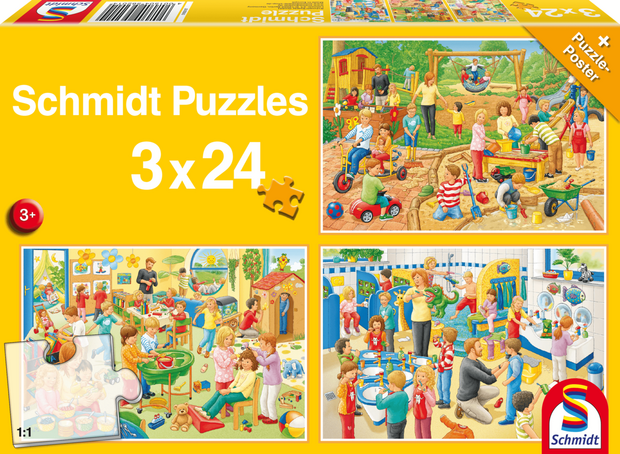 Een dag op het kinderdagverblijf - Puzzel (3x24)