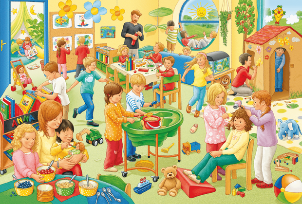 Een dag op het kinderdagverblijf - Puzzel (3x24)