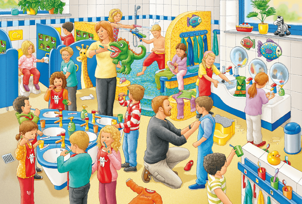 Een dag op het kinderdagverblijf - Puzzel (3x24)