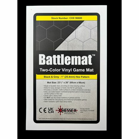 Reversible Battlemat (60x66cm, hexes, black-grey)