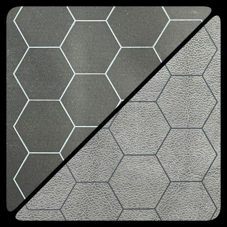 Reversible Battlemat (60x66cm, hexes, black-grey)