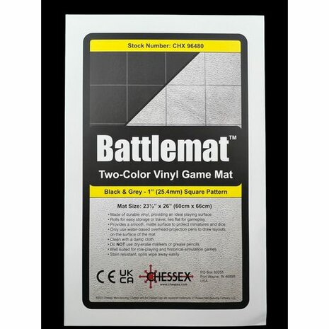 Reversible Battlemat (60x66cm, squares, black-grey)