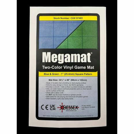 Reversible Megamat (87,5x122cm, squares, blue-green)
