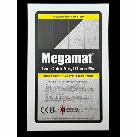 Reversible Megamat (87,5x122cm, squares, black-grey)