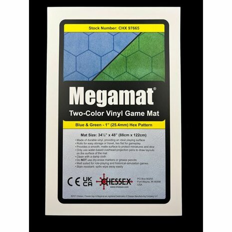 Reversible Megamat (87,5x122cm, hexes, blue-green)