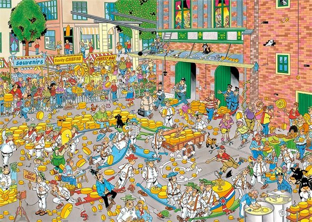 De Kaasmarkt & Skûtsjesilen - Jan van Haasteren Puzzel (2x1000)
