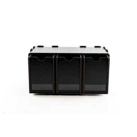 Black Paint Rack: Middenstuk (Ladekastje met hoge lades)