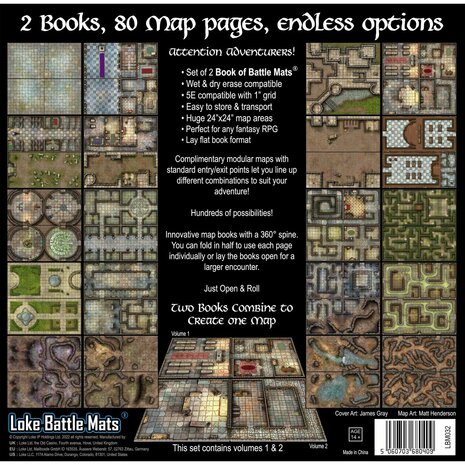 Castles, Crypts & Caverns Books of Battle Mats