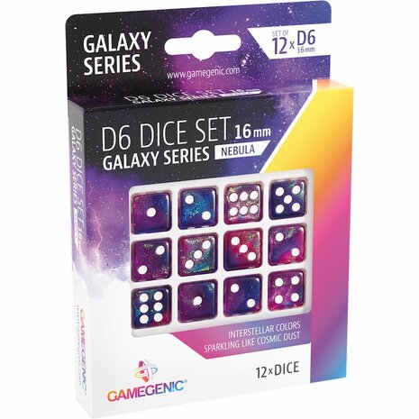 Dobbelstenen Galaxy Series Nebula - D6 - 16mm - 12 stuks