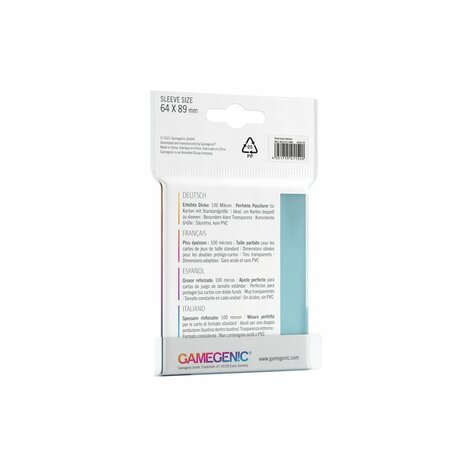 Gamegenic Inner Sleeves: Standard Card Game (64x89mm) - 50