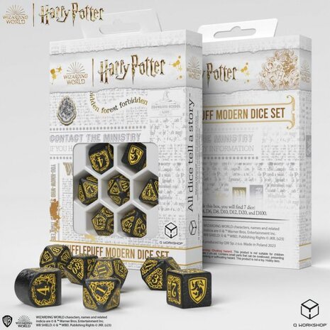 Hufflepuff Modern Dice Set (Black)