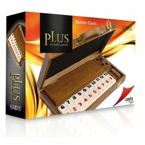 Deluxe Rummi 4 Spelers in houten koffer