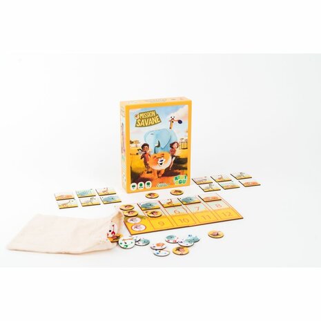 Mission Savane – Coöperatief Kinderspel (5+) | Kiwizou | Red de Dieren van de Savanne