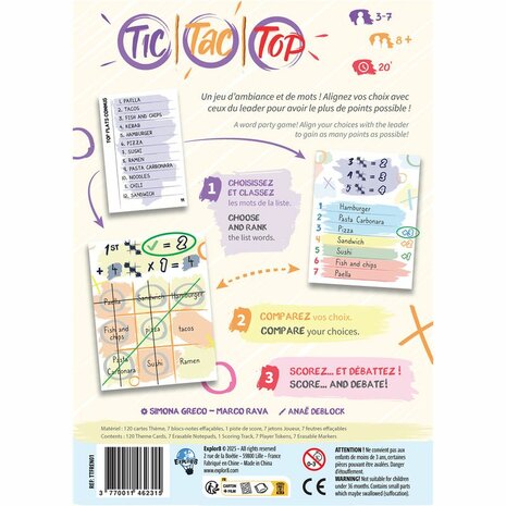 Tic Tac Top | Party Woordspel (Engels/Frans) | Explor8