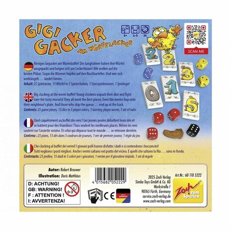 Gigi Gacker am Würfelacker | Dobbelspel | Zoch Verlag​