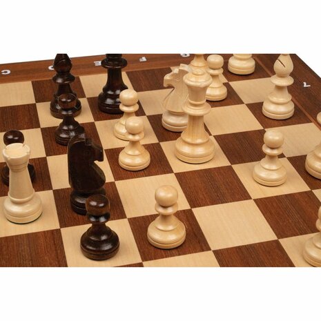 Luxe Toernooi Schaakset (50 x 50cm) – Houten Bord en Staunton Stukken – Philos 2503​