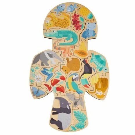 Houten Puzzel 2-in-1 Papegaai (4+) – Educatieve Houten Puzzel van HABA