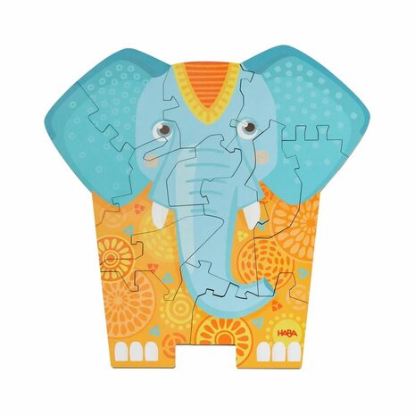 Houten Puzzel 2-in-1 Olifant (3+)  – Educatieve Houten Puzzel van HABA