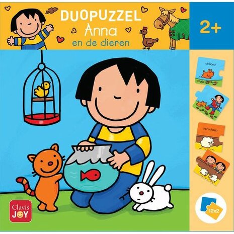 Anna en de dieren duopuzzel van Clavis – Educatieve puzzel voor kinderen vanaf 2 jaar