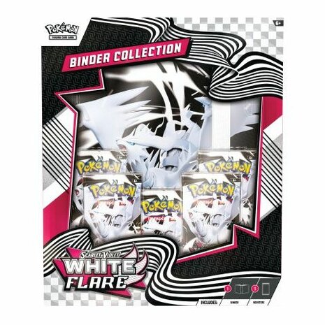 Pok&eacute;mon Scarlet & Violet &ndash; White Flare Binder Collection &ndash; Verzamelmap map met 5 boosters