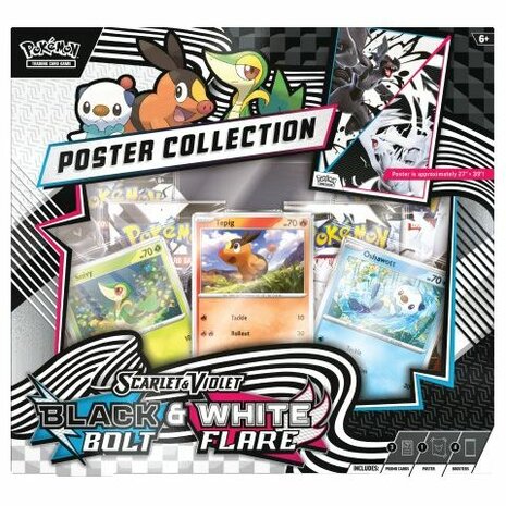 Pok&eacute;mon Scarlet & Violet &ndash; Black Bolt & White Flare Poster Collection &ndash; Verzamelposter + 4 boosters