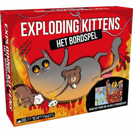 Exploding Kittens – Het Bordspel – Partygame met draaiend speelbord