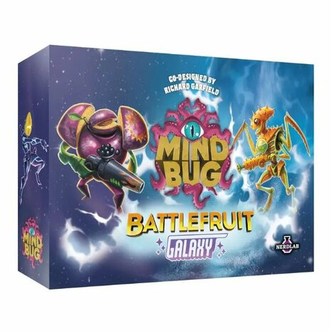Mindbug – Battlefruit Galaxy – Engelstalig twee speler kaartspel van Nerdlab Games