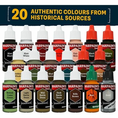 WWII British Warpaints – Set met 20 kleuren voor historische Britse uniformen (18 ml) - The Army Painter