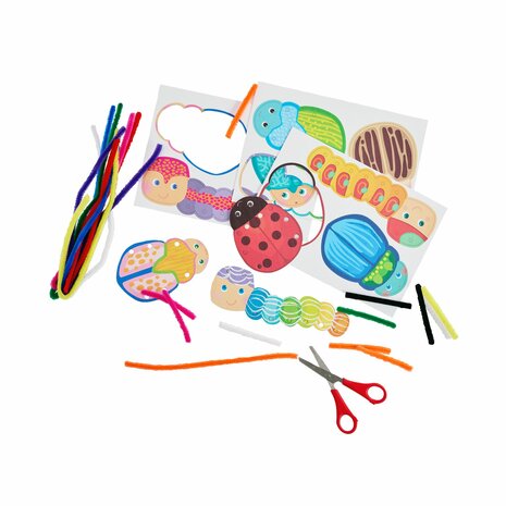 Knutselset - Eerste rijgen: Kevers en rupsen (3+)