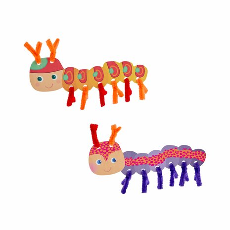 Knutselset - Eerste rijgen: Kevers en rupsen (3+)