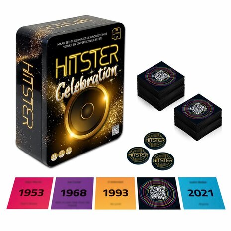 Hitster Celebration - Muziek partyspel – Feesthits in luxe tinnen doos | Jumbo