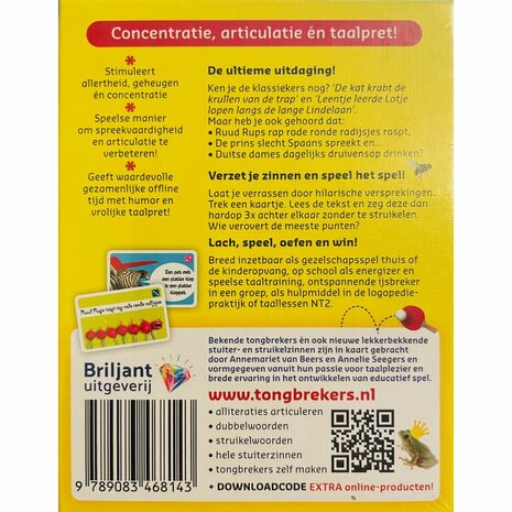 Tongbrekers - Taalspel met grappige en uitdagende zinnen | Briljant Uitgeverij