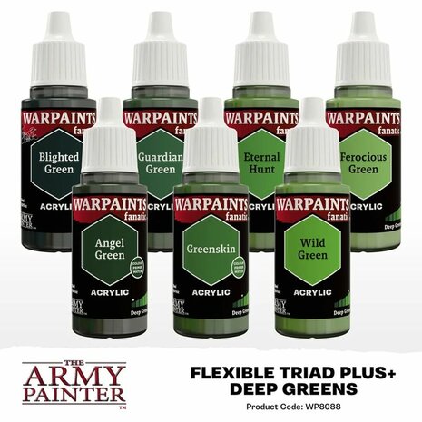 Warpaints Fanatic Deep Greens Flexible Triad PLUS+ | The Army Painter verfset