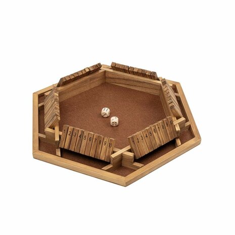 Shut the Box voor 6 spelers – Philos | Houten Dobbelspel