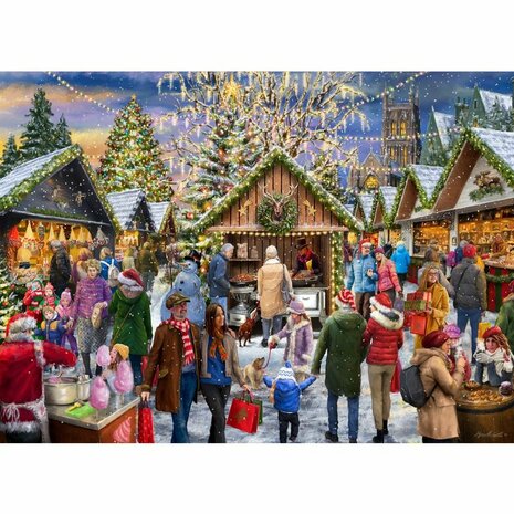 Kerstpuzzel Merry Christmas Market (1000 stukjes) | Tucker's Fun Factory