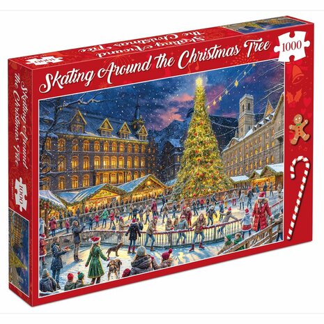 Kerstpuzzel Skating Around The Christmas Tree (1000 stukjes) | Tucker's Fun Factory