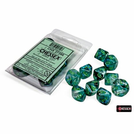 Dobbelstenen D10 - Borealis Luminary Kelp-Light/Green – Chessex