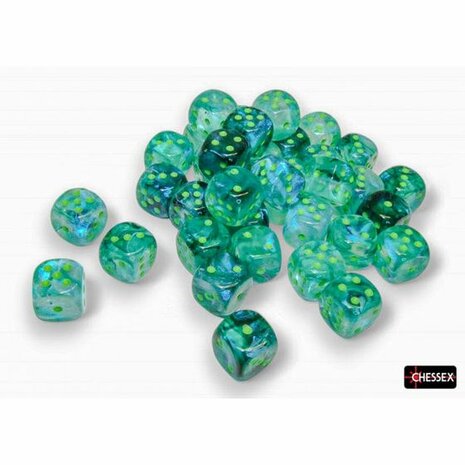 Dice D6 (12mm) - Borealis Luminary Kelp/Light Green (36x) - Chessex