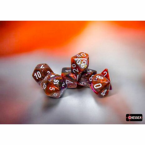 Dobbelstenen - Festive Symphony/White (7x) - Polydice - Chessex