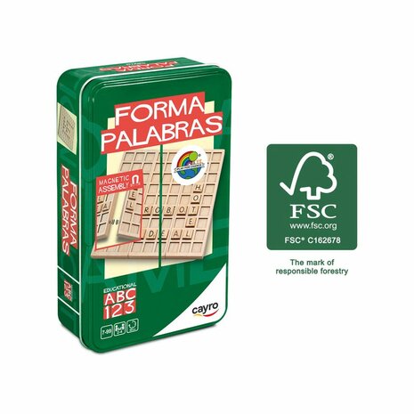 Wooden Words Game: Travel metal box – Woordlegspel – Cayro