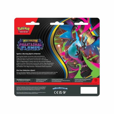 Pokémon Mega Evolution Phantasmal Flames – 3-pack blister – The Pokémon Company
