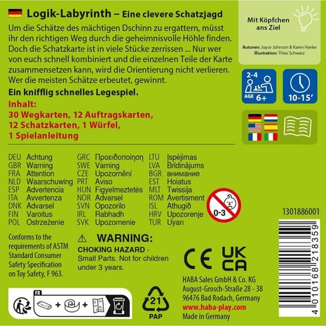 Logik-Labyrinth (6+) &ndash; Kaartlegspel &ndash; HABA