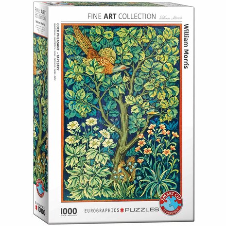 Cock Pheasant - William Morris - Fine Art Smart Cut (1000) &ndash; Legpuzzel &ndash; Eurographics