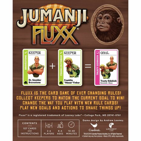 Jumanji Fluxx &ndash; kaartspel &ndash; Looney Labs