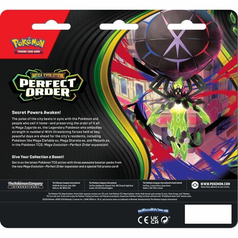 Pok&eacute;mon Mega Evolution Perfect Order 3 Pack Blister Chikorita &ndash; Trading Card Blister &ndash; The Pok&eacute;mon 