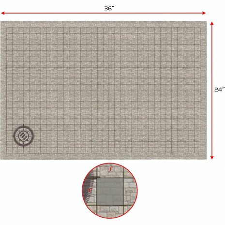 RPG Grid Mat (Stone) &ndash; RPG-speelmat &ndash; Enhance