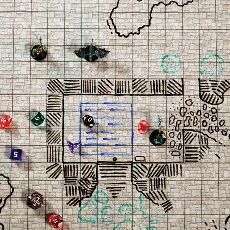 RPG Grid Mat (Stone) &ndash; RPG-speelmat &ndash; Enhance