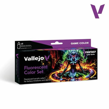 Vallejo Fluorescent Color Set &ndash; 8 x 18 ml acrylverfset &ndash; Vallejo