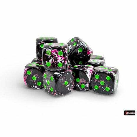 Brush Paintball Green D6 (16mm) &ndash; Dobbelstenen &ndash; Chessex