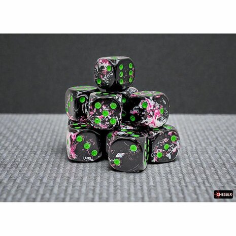 Brush Paintball Green D6 (16mm) &ndash; Dobbelstenen &ndash; Chessex